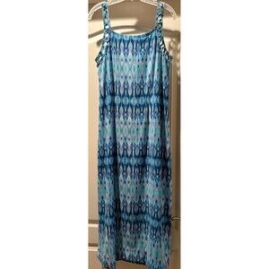 Women's Dotti Dress Size 10 Blue Tie Die Vibe Sleeveless Summer Vintage 90s Boho